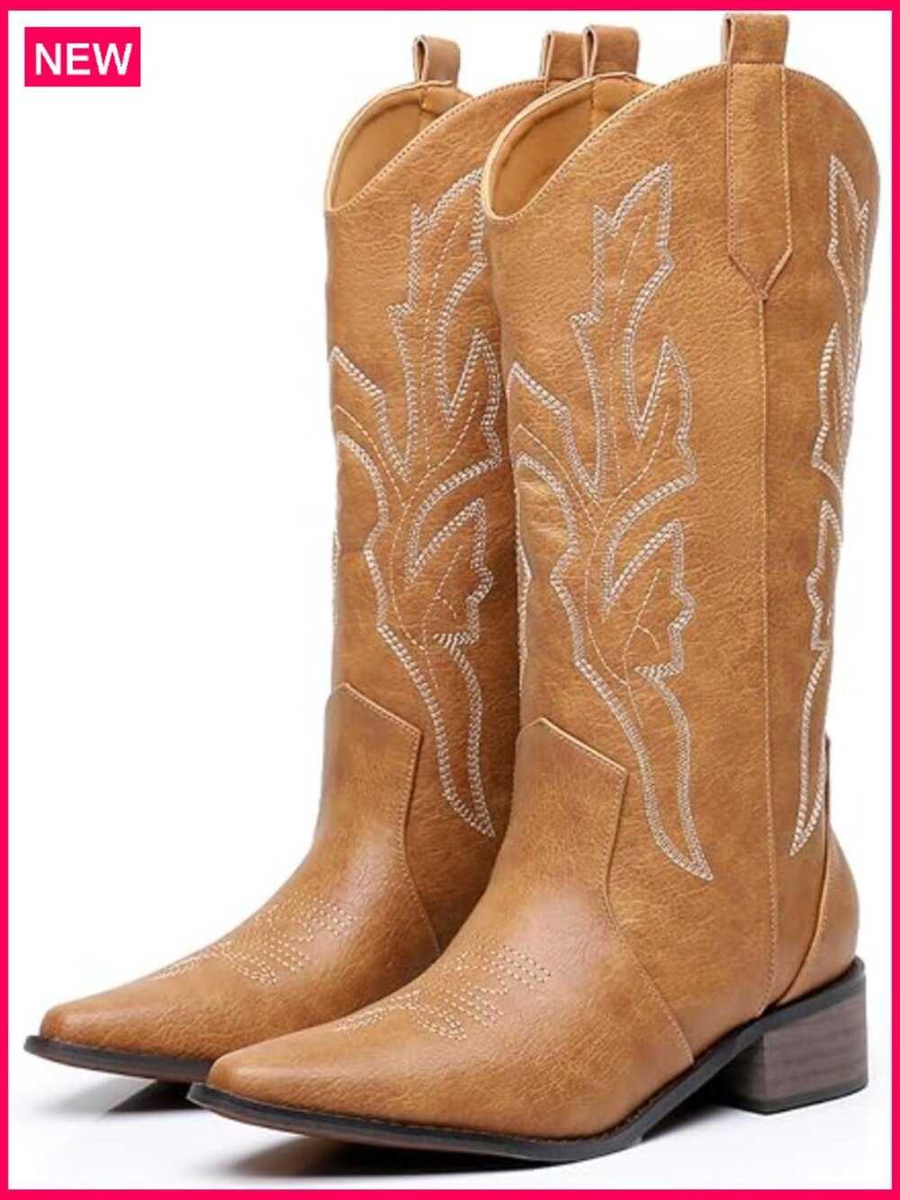Women's Tan Western Cowboy Ankle Boots